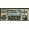 Image 3 : Lot of three Tacna, Peru, Banco de Tacna remainder notes, ca. 1872: 10, 5, and 1 soles.