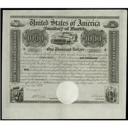 USA, Territory of Florida, $1,000 six-percent bond, 1-1-1838.