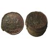 Image 1 : Encrusted stack of twelve British East India Co. copper X cash, 1808.