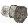 Image 1 : Lot of three Mexican silver cobs from various wrecks: 8R oMP Maravillas (1656); 8R 1732F 1733 Fleet;