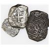 Image 2 : Lot of three Mexican silver cobs from various wrecks: 8R oMP Maravillas (1656); 8R 1732F 1733 Fleet;