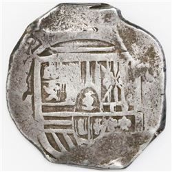 Mexico City, Mexico, cob 8 reales, Philip IV, assayer not visible (P, ca. 1650s).