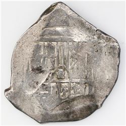 Mexico City, Mexico, cob 8 reales, Philip IV, assayer not visible, with chopmark as from circulation