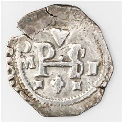 Mexico City, Mexico, cob 1/2 real, Philip III, assayer F.