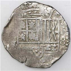 Potosi, Bolivia, cob 8 reales, Philip IV, assayer not visible (ca. 1640).