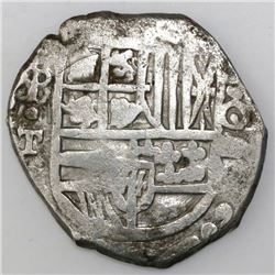 Potosi, Bolivia, cob 4 reales, Philip IV, assayer T (mid-1620s).