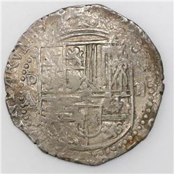 Potosi, Bolivia, cob 2 reales, Philip II, assayer A/B.