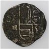 Image 1 : Potosi, Bolivia, cob 2 reales, Philip IV, assayer TR (ca. 1640), upper half of shield transposed (ra