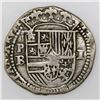 Image 1 : Potosi, Bolivia, cob 1 real, Philip II, assayer B (3rd period).