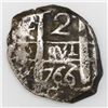 Image 2 : Potosi, Bolivia, cob 2 reales, 1766V-(Y).