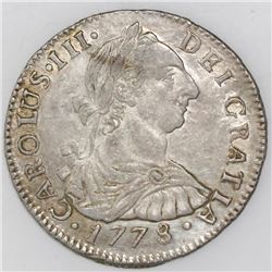 Potosi, Bolivia, bust 2 reales, Charles III, 1778PR.