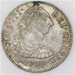 Potosi, Bolivia, bust 2 reales, Charles III, 1779PR.