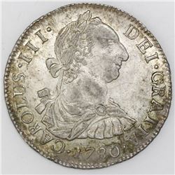 Potosi, Bolivia, bust 2 reales, Charles III, 1780PR.