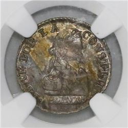 Potosi, Bolivia, 1/2 sol, 1830JL, six-point stars, NGC MS 62.