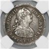 Image 1 : Santiago, Chile, bust 1 real, Ferdinand VII (bust of Charles IV), 1813FJ, NGC XF 40.