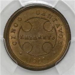 Bogota, Colombia, 5 centavos, 1901, Lazareto, PCGS MS64.