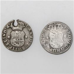 Lot of two Guatemala, pillar 1/2R, both ex-Richard Stuart: Ferdinand VI, 1755, and Charles III, 1763