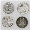 Image 1 : Lot of four Guatemala 1/4R: 1796, 1798, 1807, and 1819.