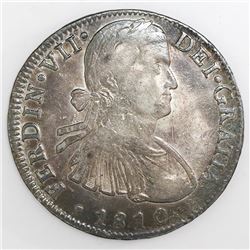 Mexico City, Mexico, bust 8 reales, Ferdinand VII transitional ("armored" bust), 1810HJ.