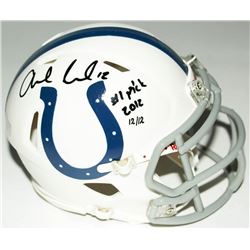 Andrew Luck Signed Colts Mini Speed Helmet Inscribed  #1 Pick 2012  Limited Edition #12/12 (Panini C