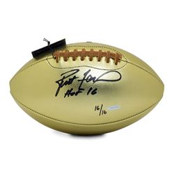 Brett Favre Signed LE Gold Leather Football Inscribed â€œHOF 16â€ (UDA COA)