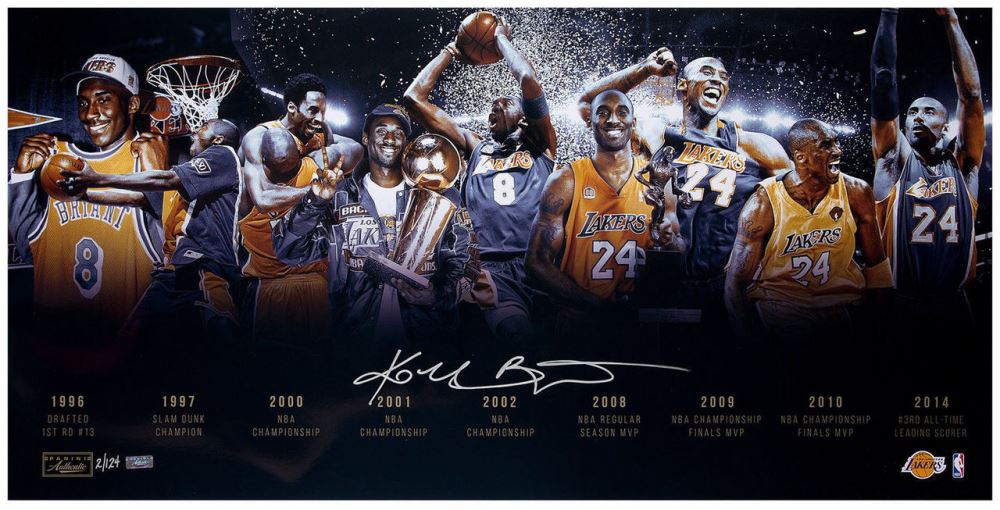 Kobe Bryant Signed Lakers "Timeline" 16x32 Limited Edition Photo