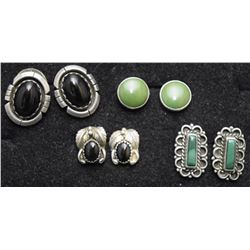 FOUR PAIR NAVAJO EARRINGS