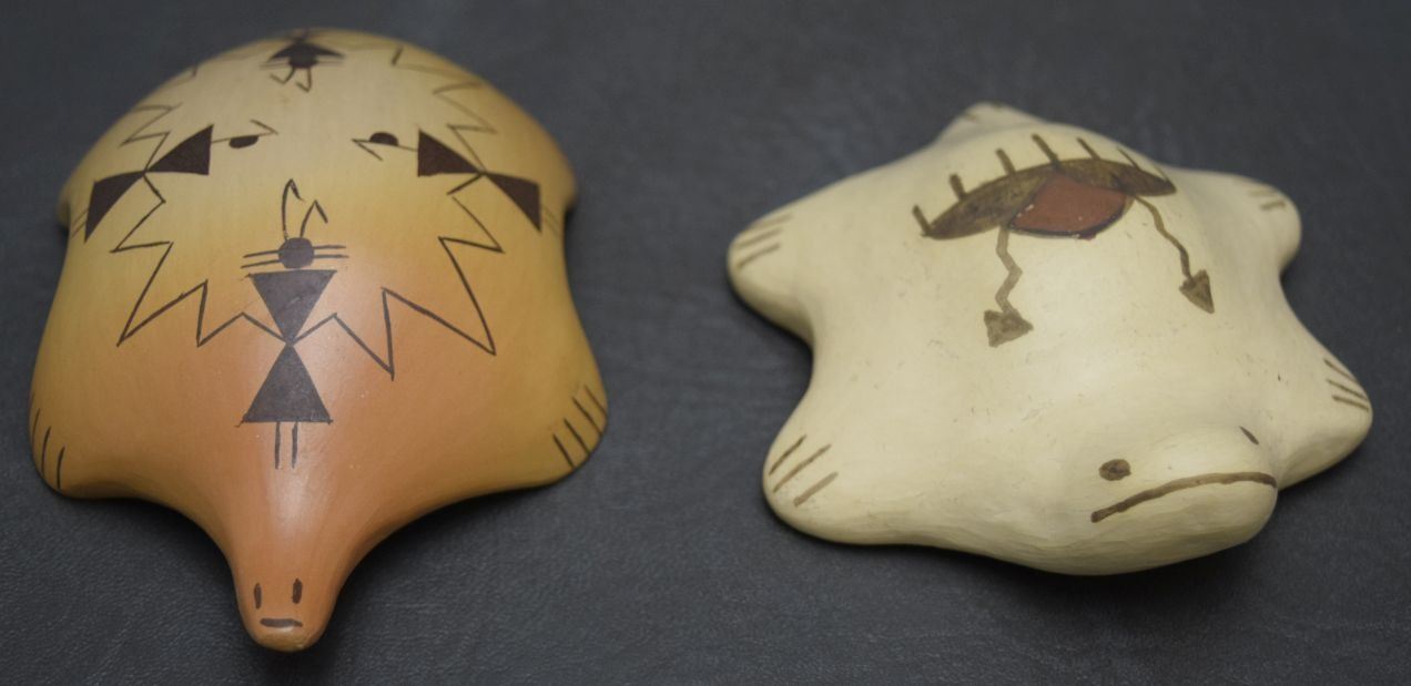 TWO HOPI POTTERY TURTLES
