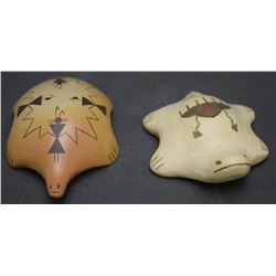 TWO HOPI POTTERY TURTLES