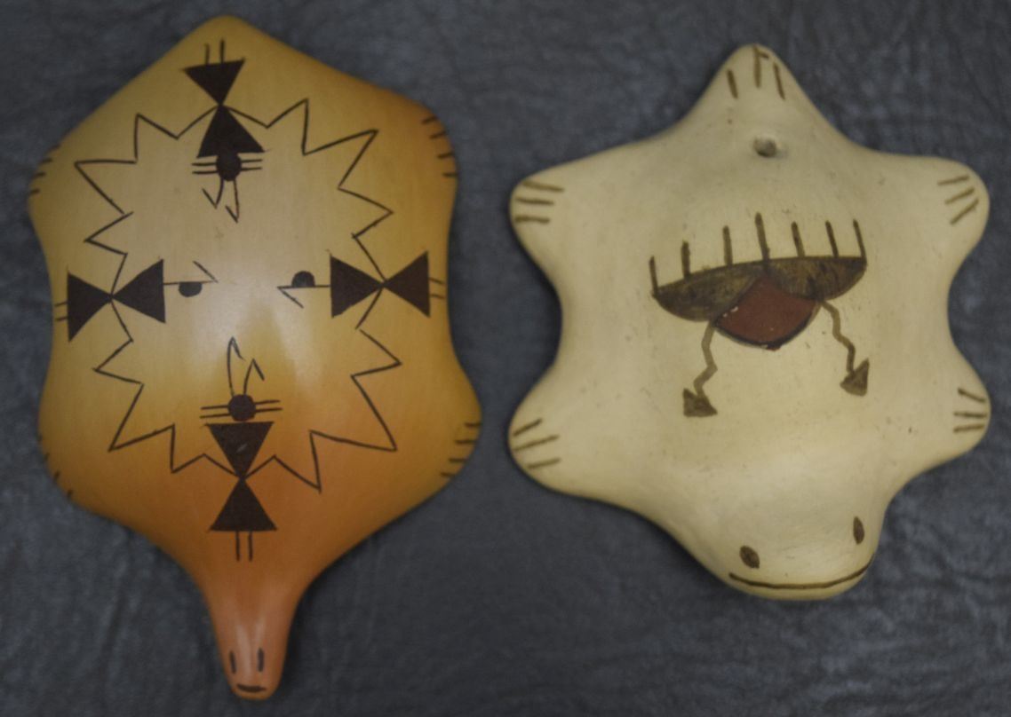 TWO HOPI POTTERY TURTLES