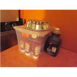 Table top condiments- salt & pepper shakers & honey garlic sauce