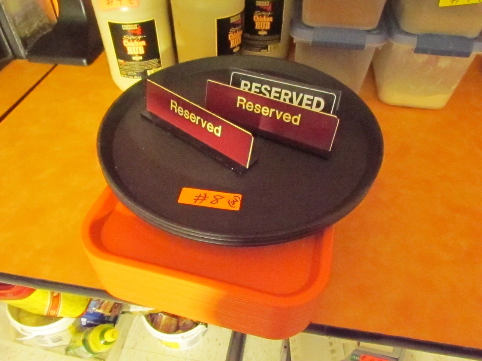 18 Orange trays 3 black trays 3 reserve signs Schmalz Auctions