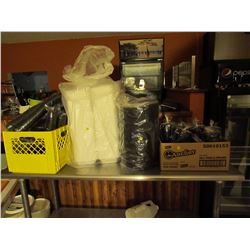 Takeout container lot X4- trays, containers, portion cups & lids