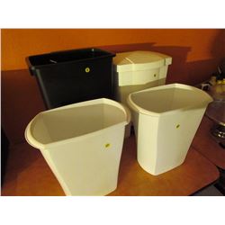 4 garbage cans lot