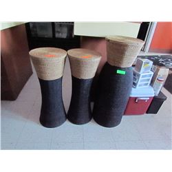 3 large wicker plant stands