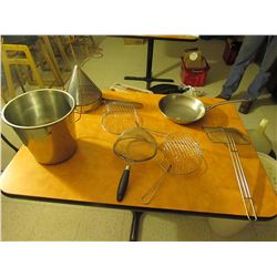 stainless steel sifters / strainers / pan & pail