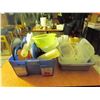 Image 1 : 2 plastic tubs / plastic containers / lids & squeeze bottles