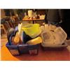 Image 2 : 2 plastic tubs / plastic containers / lids & squeeze bottles