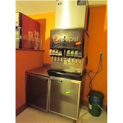 Pepsi fountain, steel dispenser with Manitowec ice machine & stainless steel station NSF SV1751 seri