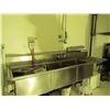 Image 1 : Stainless steel triple sink with attachments. 98 X 30 inch taps and sprayer and soap dispenser