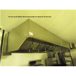 Stainless steel hood supression unit. 13 feet