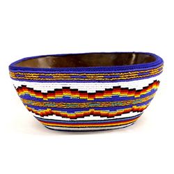 Beaded Wood Bowl by Kathy Kills Thunder