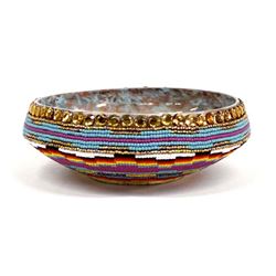 Beaded Wood Bowl by Kathy Kills Thunder