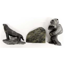 3 Canadian Inuit Stone Carvings