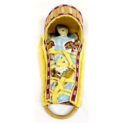 Native American Apache Cradleboard and Doll