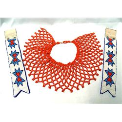Plains Indian Beaded Cuffs and Bib Necklace
