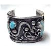 Image 1 : Navajo Old Pawn Sterling Turquoise Cuff Bracelet