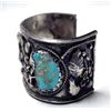Image 3 : Navajo Old Pawn Sterling Turquoise Cuff Bracelet