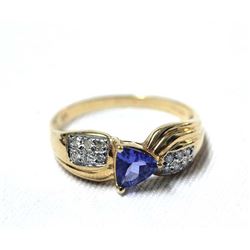 Levian 18K Yellow Gold Tanzanite Diamond Ring