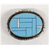 Image 1 : Sterling Silver Turquoise and Opal Belt Buckle